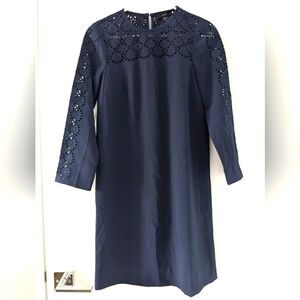J.Crew navy blue eyelet dress
